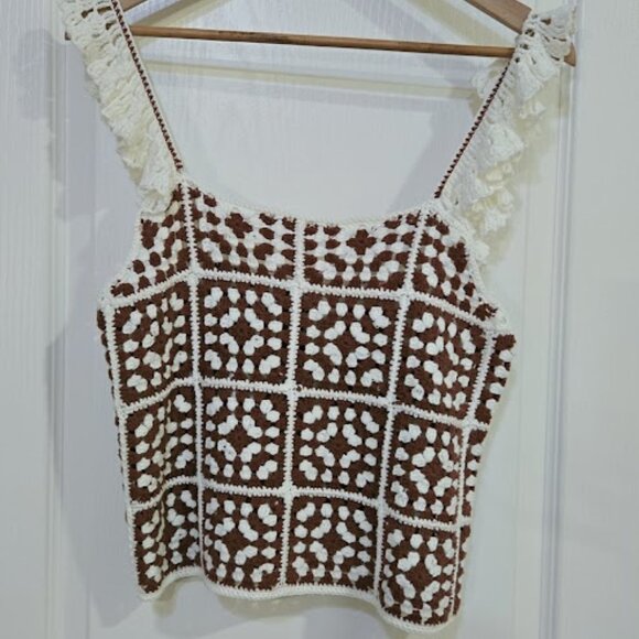 NWOT MARINE LAYER Cora Crochet Tank Top Size S - Picture 4 of 6